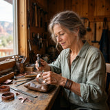 Bransoletka na Kostkę Miedziana Piasek