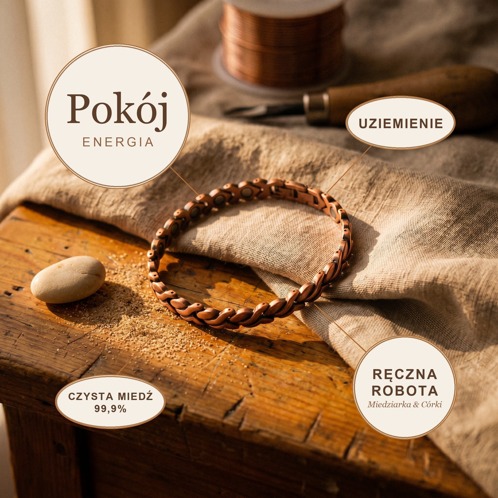 Bransoletka na Kostkę Miedziana Pokój