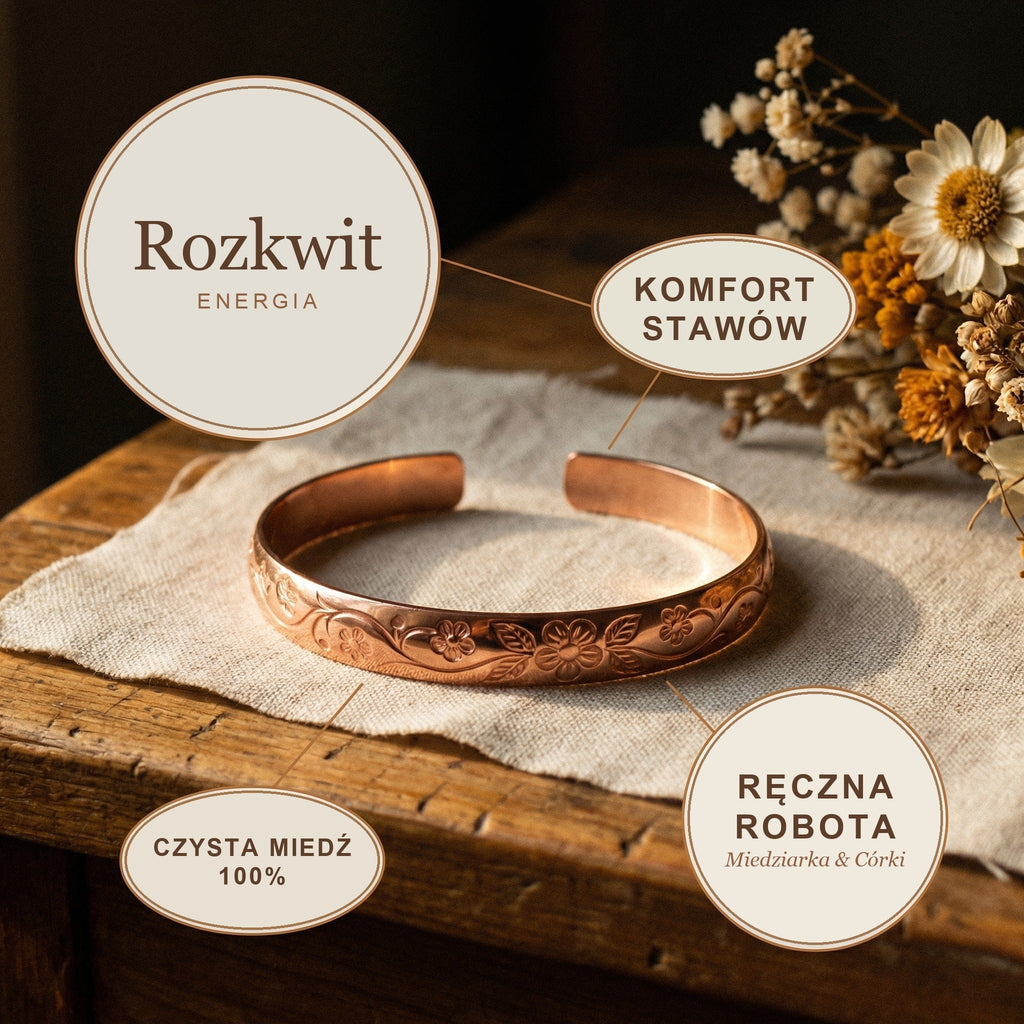 Bransoletka Miedziana Rozkwit