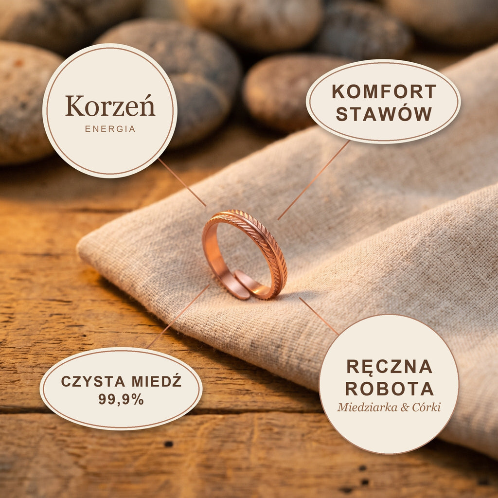 Pierścionek Miedziany Korzeń