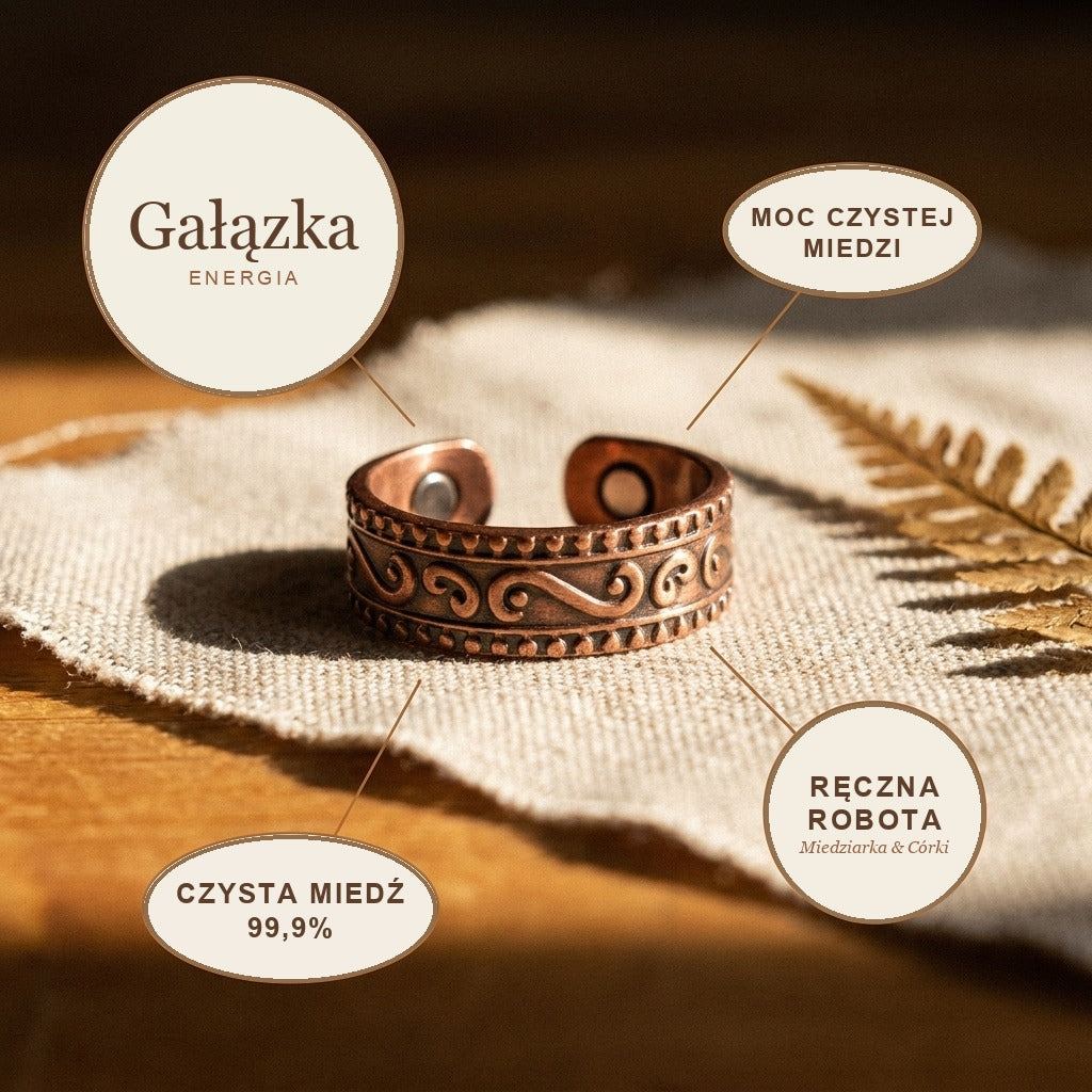 Pierścionek Miedziany Gałązka