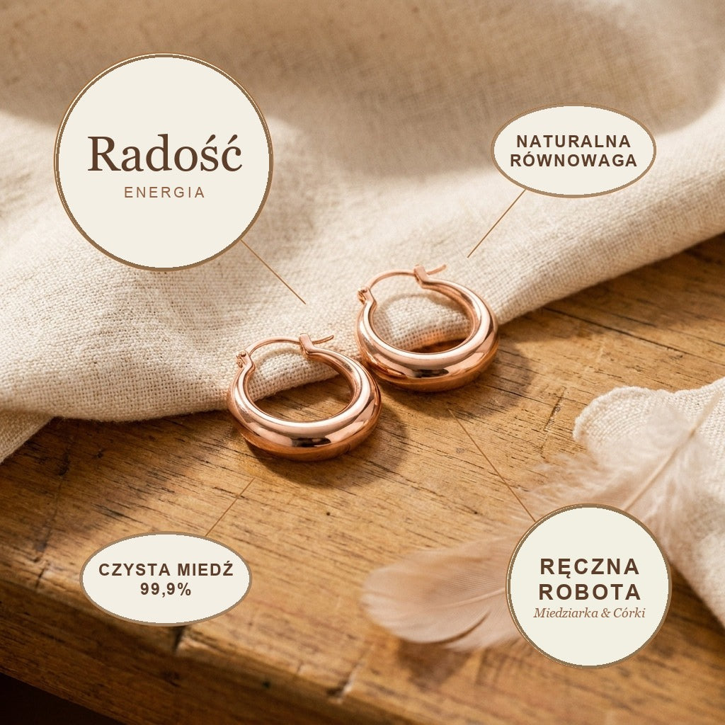 Kolczyki Miedziane Radość