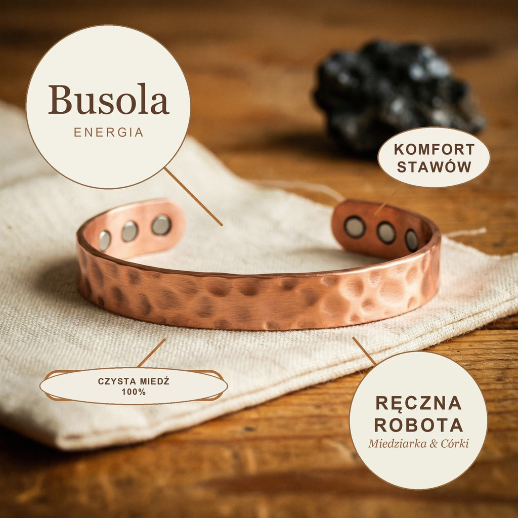 Bransoletka Miedziana Busola