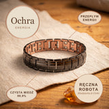 Bransoletka Miedziana Męska Ochra