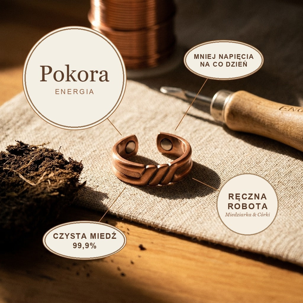 Pierścionek Miedziany Pokora