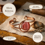 Bransoletka Miedziana Sfera Różowa