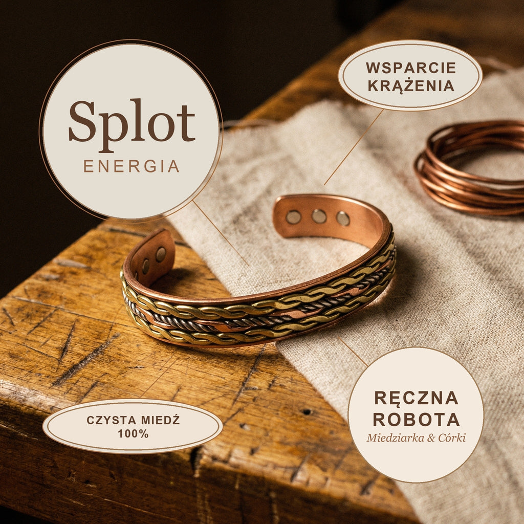Bransoletka Miedziana Splot